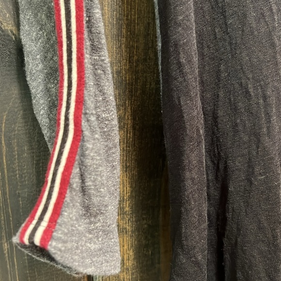 J. Crew Linen Tee M Color Block Striped Sleeve Cotton Blend Casual Preppy - Picture 3 of 9